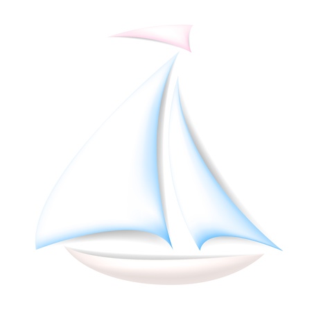 Isolated boat with shadowsのイラスト素材