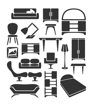 Graphical furniture setのイラスト素材