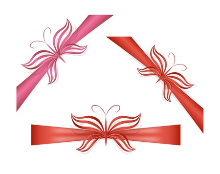 Decorative ribbons with butterfliesのイラスト素材