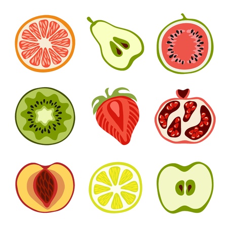 Hand-drawn fruitsのイラスト素材