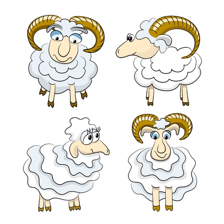 	Cartoon isolated sheepのイラスト素材