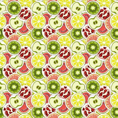 Seamless vector pattern with fruitsのイラスト素材