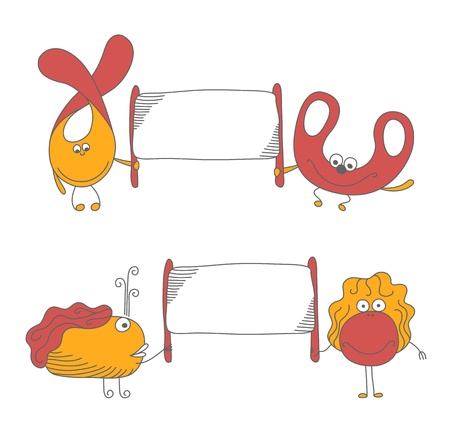Cute characters のイラスト素材