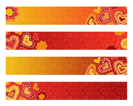 Decorative hand-drawn romantic bannersのイラスト素材