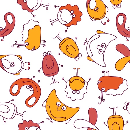 Cute characters seamless patern のイラスト素材
