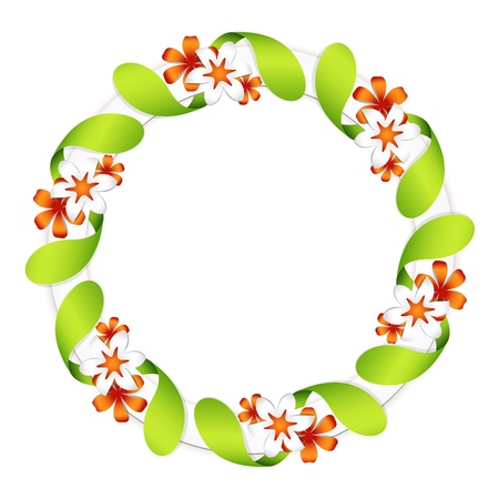 Floral garland, isolated on whiteのイラスト素材