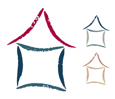 Hand drawn isolated house symbolのイラスト素材