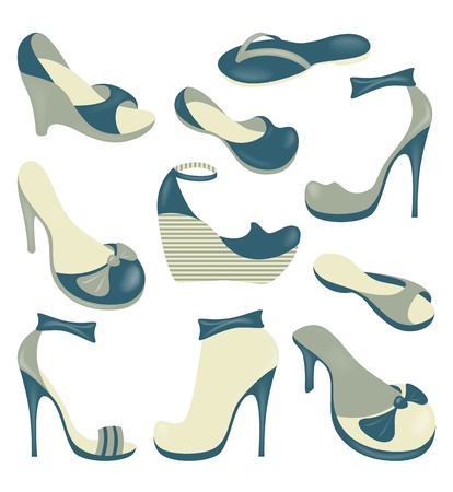 Footwear, isolated  objects collection のイラスト素材