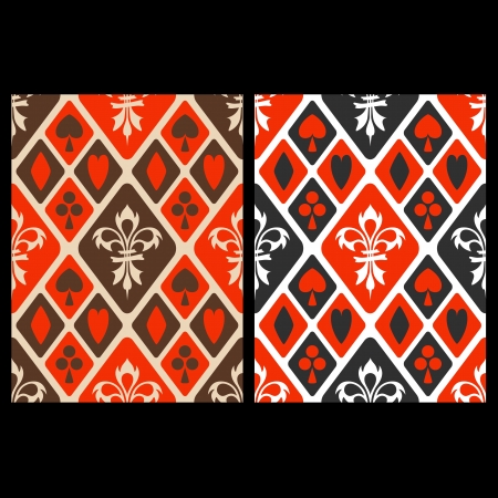 seamless patterns with card suitsのイラスト素材
