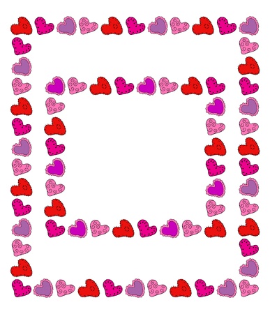 Cute drawn hearts two frames, editableのイラスト素材