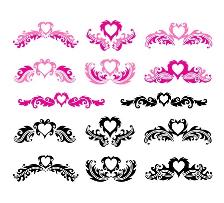 Decorative romantic elementsのイラスト素材
