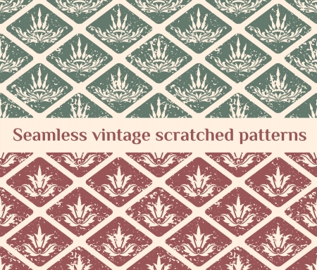 Seamless vintage scratched patternsのイラスト素材