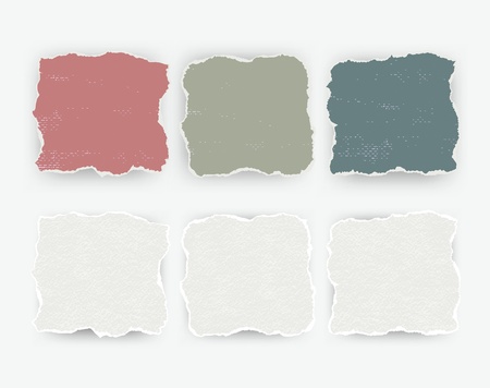 set of isolated torn paper  broken wall  piecesのイラスト素材