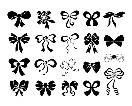 Set of graphical decorative bowsのイラスト素材