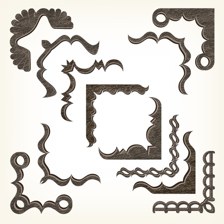Set of graphical vintage cornersのイラスト素材
