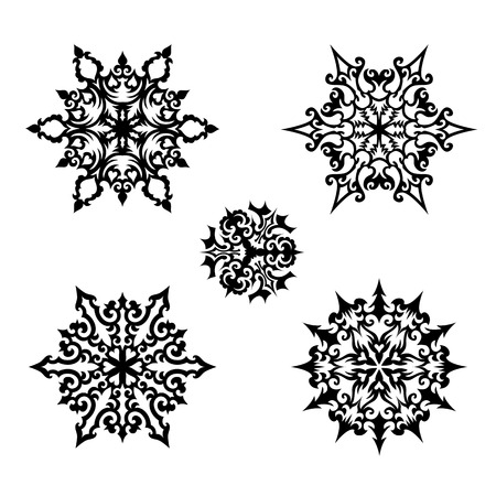 Decorative snowflakesのイラスト素材