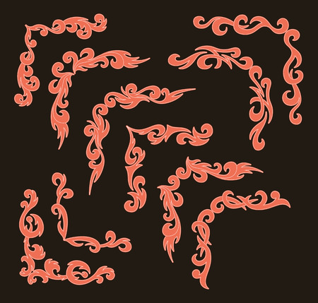 Set of graphical retro cornersのイラスト素材