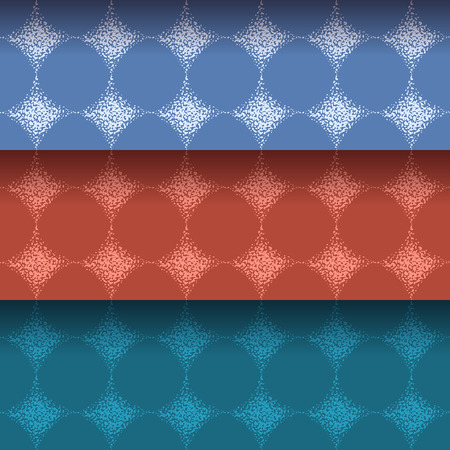Three seamless graphical patterns. Hand dotted, editable colors, without gradients and clipping mask.のイラスト素材