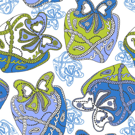 Seamless pattern with ornamental gifts. No gradients and clipping mask.のイラスト素材