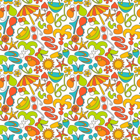 Seamless summer and beach backgroundのイラスト素材