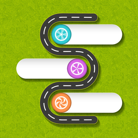 Abstract road and wheels background with empty place for text.のイラスト素材