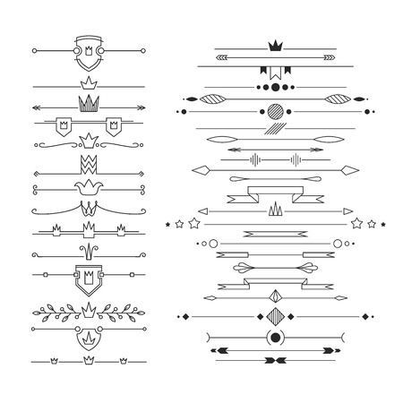 Set of linear empty, flat headers. Isolated, editable.のイラスト素材