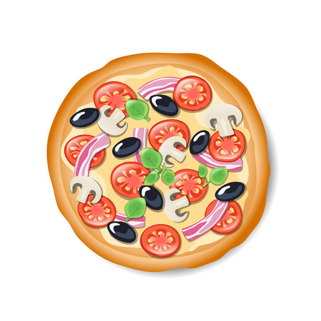 Isolated tasty Italian pizza.のイラスト素材