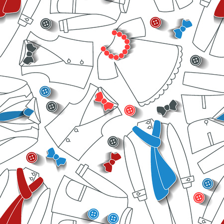 Seamless clothing pattern, fashion backgroundのイラスト素材
