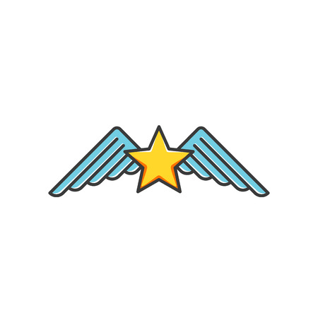 Star and wings icon type, isolated cartoon symbol.のイラスト素材