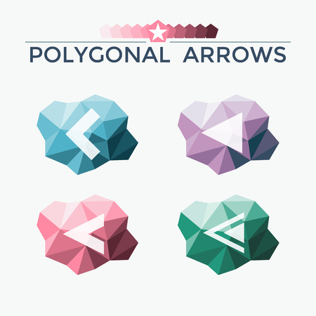 Polygonal arrows, set of design elements.のイラスト素材