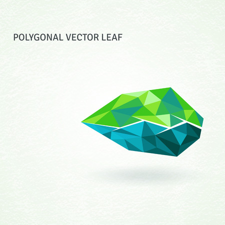 Polygonal leaf, geometrically shaped from triangles. のイラスト素材