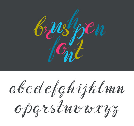 Brushpen latin font, based on hand drawn letters. Not auto-traced.のイラスト素材