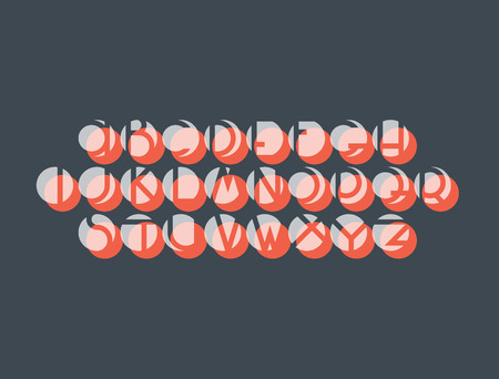 Decorative negative space font, english letters' alphabetのイラスト素材