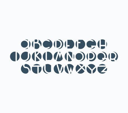 Negative space font, english alphabet, modern design abc.のイラスト素材