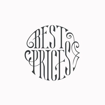 Best price, sale, clearance and discounts label, hand drawn lettering sticker for web, online and offline shops.のイラスト素材