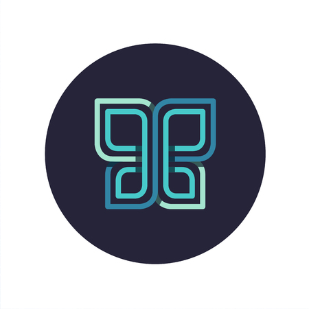 Overlapped line butterfly logo, sign, symbol. Geometrical beauty concept.のイラスト素材