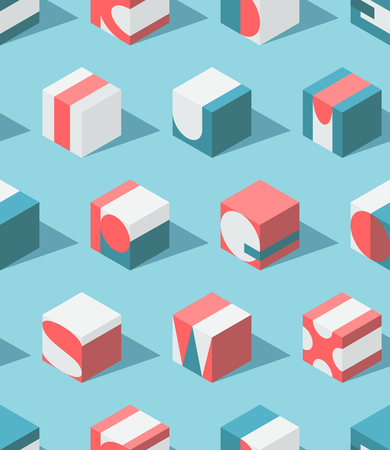Seamless isometric letters pattern, ABC education modern conceptual background.のイラスト素材