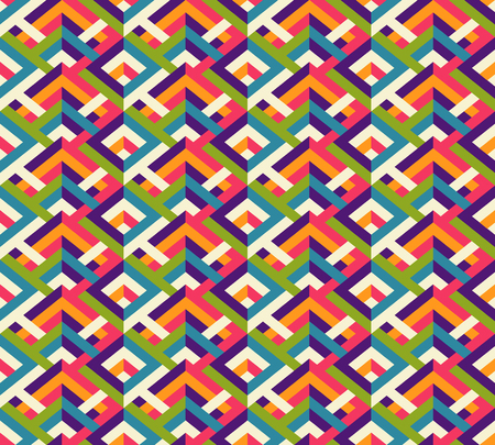 Seamless color blocks zigzag pattern. Vector geometrical bright background.のイラスト素材
