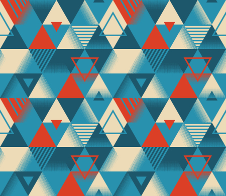 Abstract geometrical seamless pattern, no gradients and clipping mask. Triangle shaped polygonal background.のイラスト素材