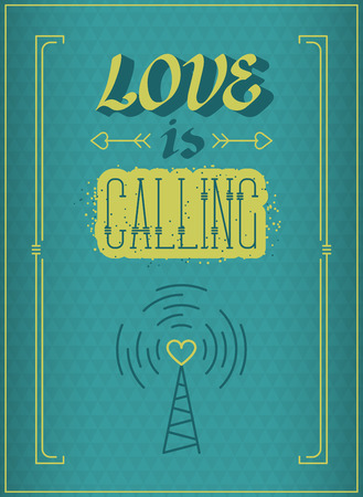 Love poster with inspirational lettering. Hand drawn fonts and line illustration are used in banner.のイラスト素材