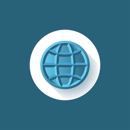 Globe sign, symbol of the Earth global process, logo, simple outline form. Brand identity symbol.のイラスト素材