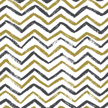 Seamless pattern with hand drawn zigzag lines. Abstract geometrical background.のイラスト素材