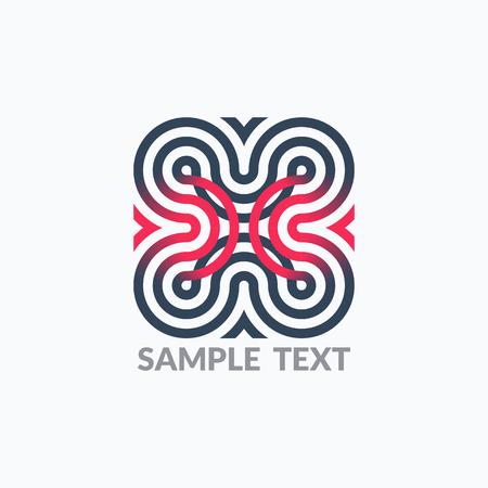 Vector ornamental symbol, line loop.のイラスト素材