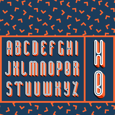 Graphical bright font with 3d effect shadow. Vector modern design typescript plus seamless pattern (background).のイラスト素材