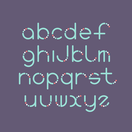 Line and circle latin font, graphical decorative color type.のイラスト素材