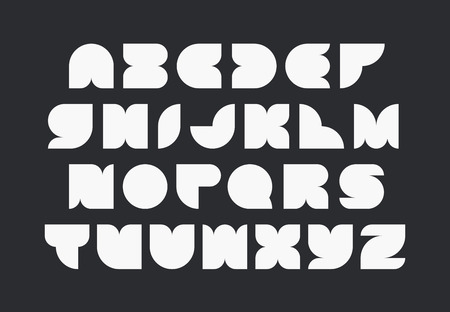 Geometrical shapes' font, vector monocolor typeface of latin capital letters.のイラスト素材