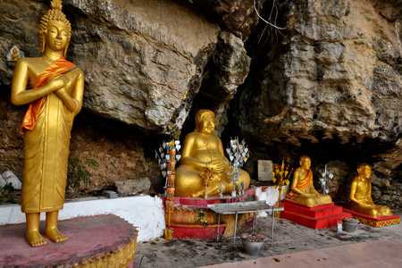 Laos Vientiane Luang Prabang Buddhismの写真素材