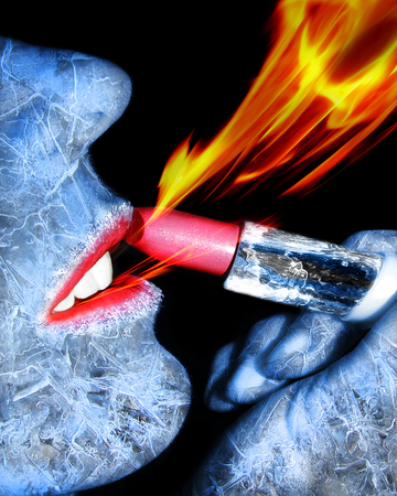 illustration in stiletto of the abstractions to subjects of the feminine makeupの写真素材