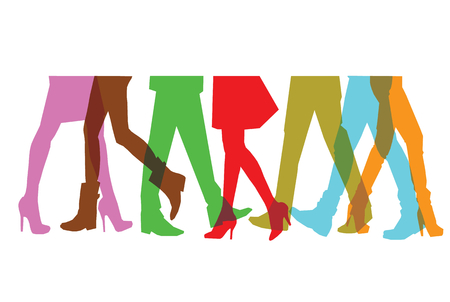 Illustration of the human legs at rush hoursのイラスト素材