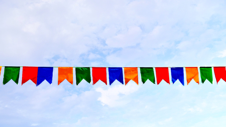 photography with scene colored small flags on background skyの写真素材